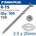 TORX T20 CHIPBOARD SCREW 3.5X20MM X500-BOX